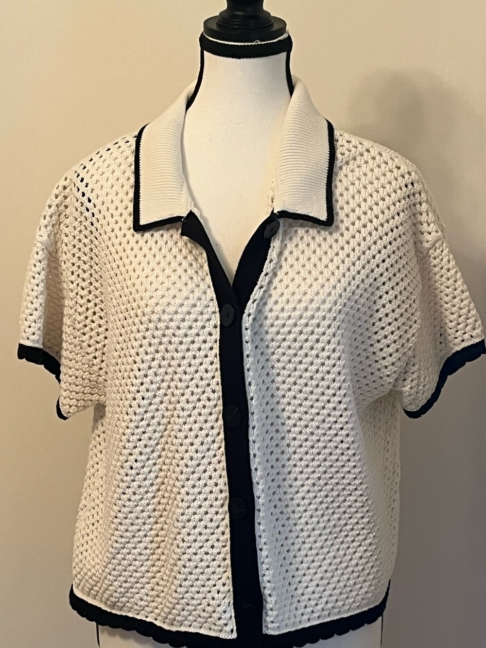 Women's Button-up Short Sleeve Sweater
